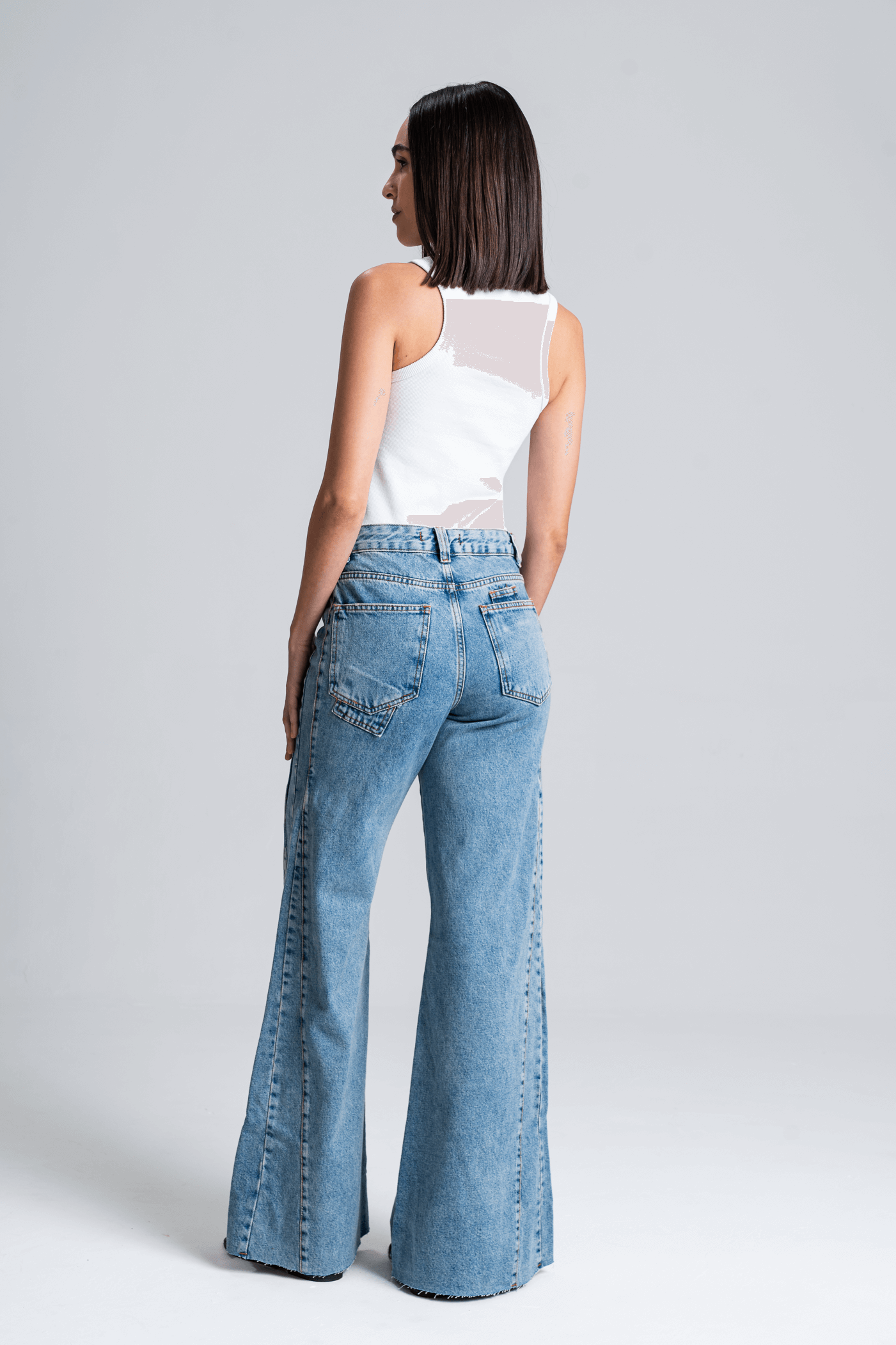 CALÇA FLARE JEANS ALGODÃO ALICE AZUL FastStore PDP